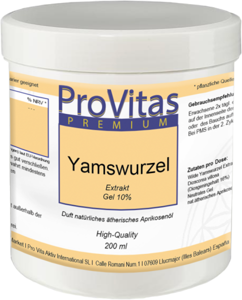Yam Root Extract Gel, 10% Diosgenin, 200ml Apricot