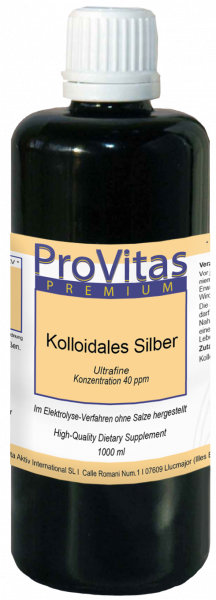 Kolloidales Silber, natürliches Antibiotikum, 40 ppm, 1000 ml