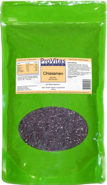 Chia seeds organic kbA 1000g bag