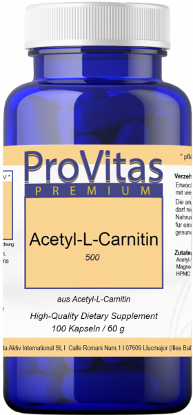 L Acetyl Carnitin 500mg, 100 Vega Kaps