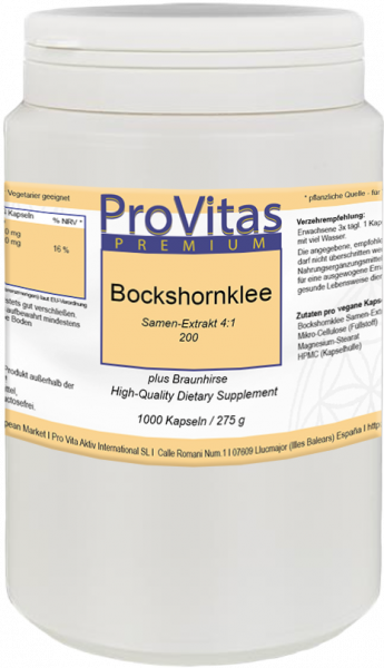Bockshornklee Samen-Extrakt 4:1, à 200 mg, 1000 V-Kps. Bulk