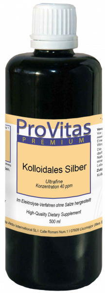 Kolloidales Silber natürliche Antibiotikum 40 ppm 500ml