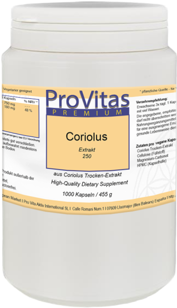 Coriolus Extrakt à 250mg 1000 vegane Kapseln