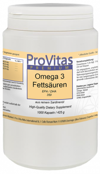 Omega 3 Fettsäuren EPA DHA 350mg 1000 Kapseln