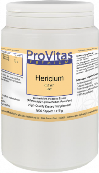 Hericium Extrakt, 250 mg, 1000 Vega K, Bulk