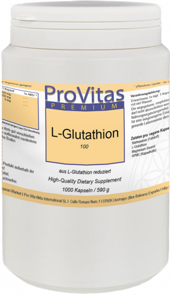 L Glutathione reduced á 100mg 60 vegan capsules